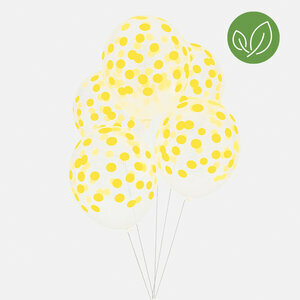 ballons imprimés confettis - jaune