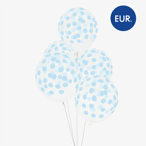 ballons imprimés confettis - bleu clair
