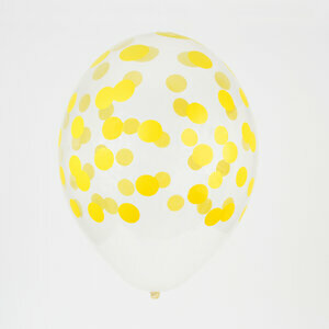 ballons imprimés confettis - jaune