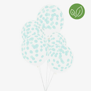 ballons imprimés confettis - vert aqua
