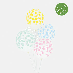 ballons imprimés confettis - mélange pastel