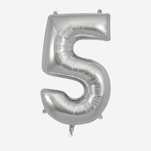 ballons mylar silver chiffre 5
