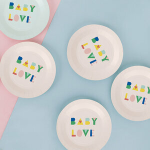 Assiettes - baby shower nude