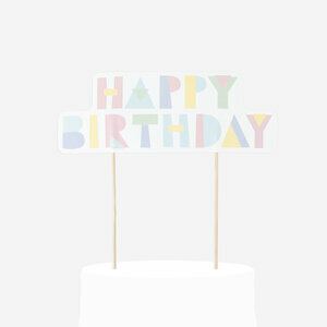 topper - happy birthday pastel