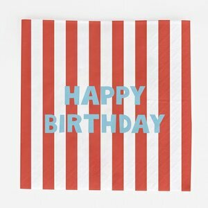 serviettes - happy birthday rayures